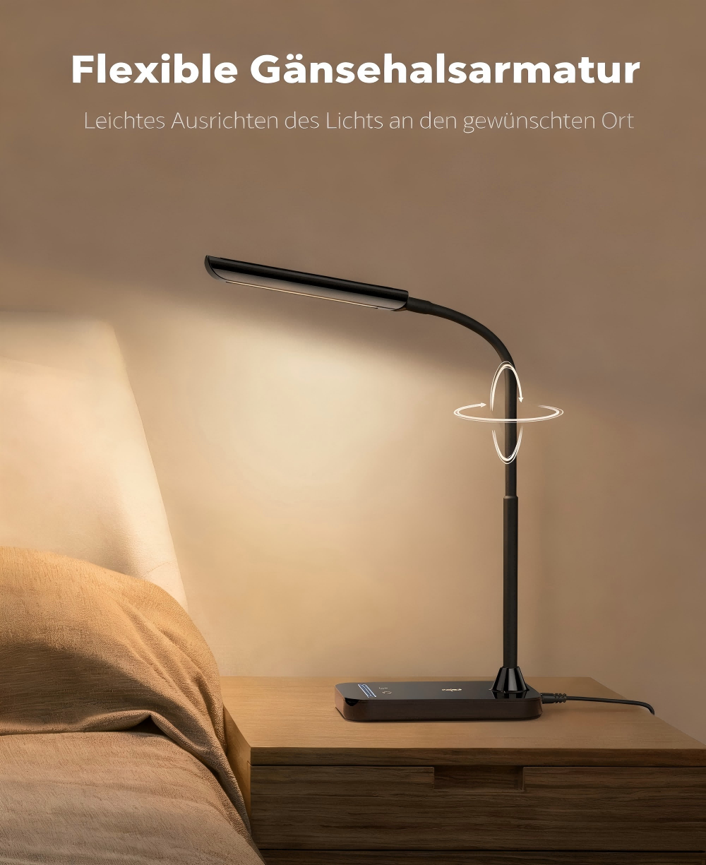 TaoTronics LUNA L1 Flexible Schwanenhals-Schreibtischlampe TT-DL11