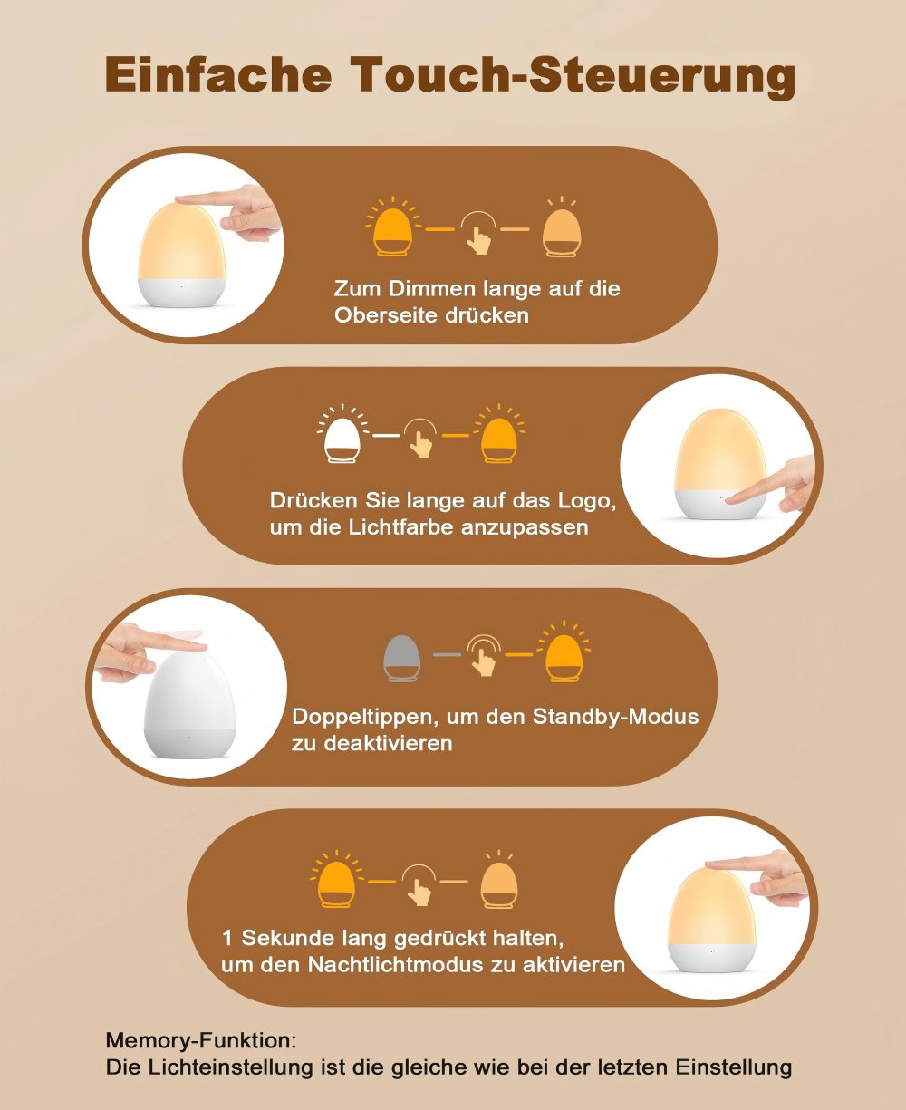 Night light for the baby cradle