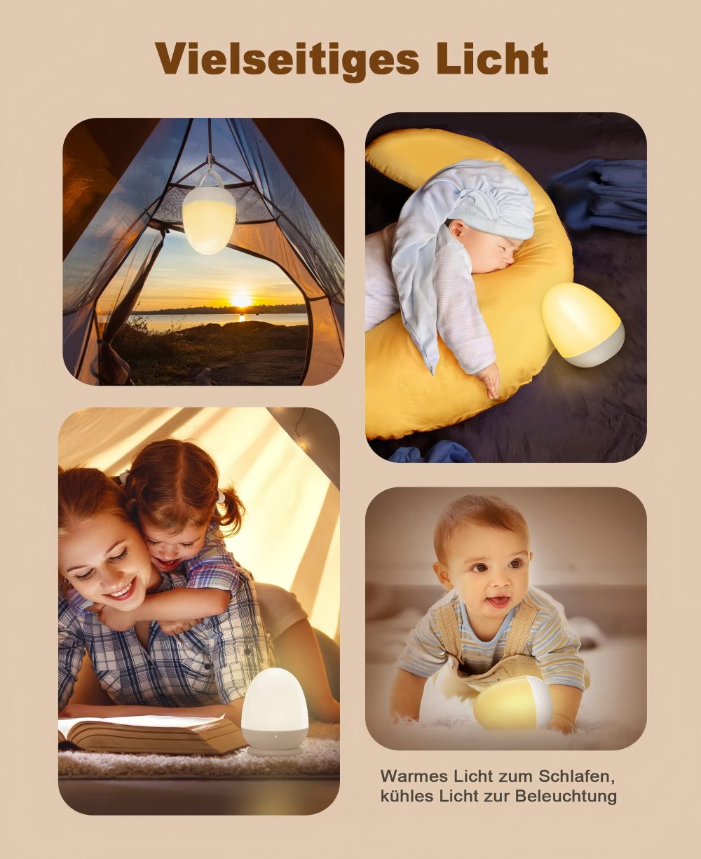 Night light for the baby cradle