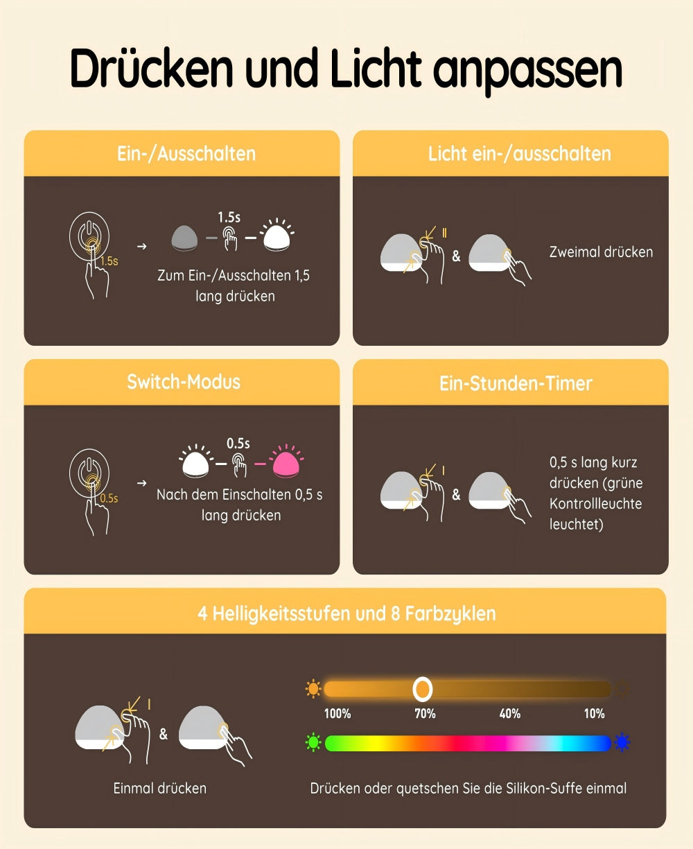 Nachtlicht aus Silikon für Babys